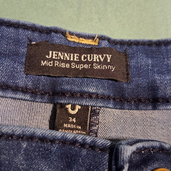 True Religion Jenny Curvy Mid Rise Super Skinny Size 34 ( US 16) Fall Denim - Picture 4 of 5